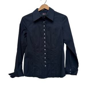 ALC Stretch Black Button-Down Shirt - Small